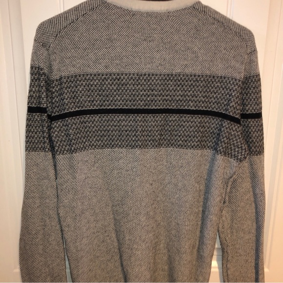Michael Kors Sweater Mens sz M Striped Black White Gray Authentic - Picture 4 of 8